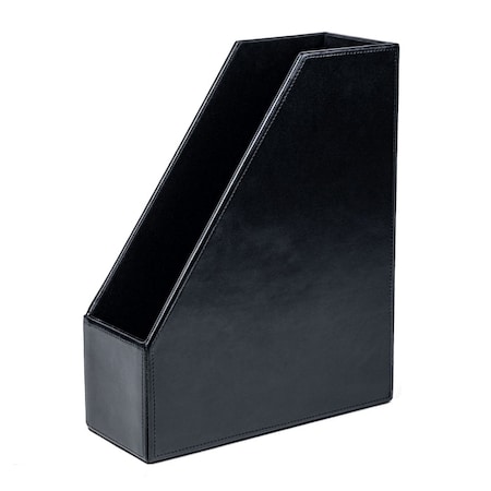 Black Bonded Leather Magazine Rack